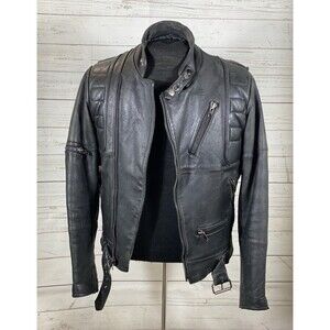 Vintage 1980’s Schott Perfecto Black Motorcycle Leather Jacket Men’s Size 38